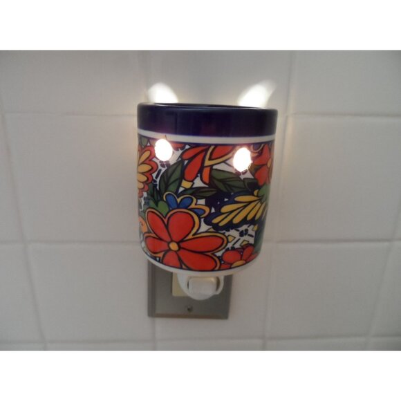 Talavera Electric Wax Warmer Plug-In Floral Design Aromatherapy Home Decor - Picture 1 of 7